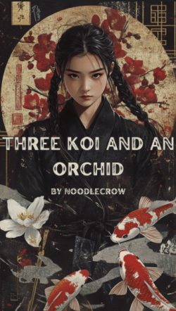 Three Koi and an Orchid